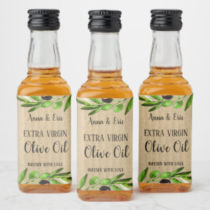 Extra Virgin Olive Oil Wedding Favour Bottle label