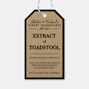 Extract of Toadstool Halloween apothecary tag