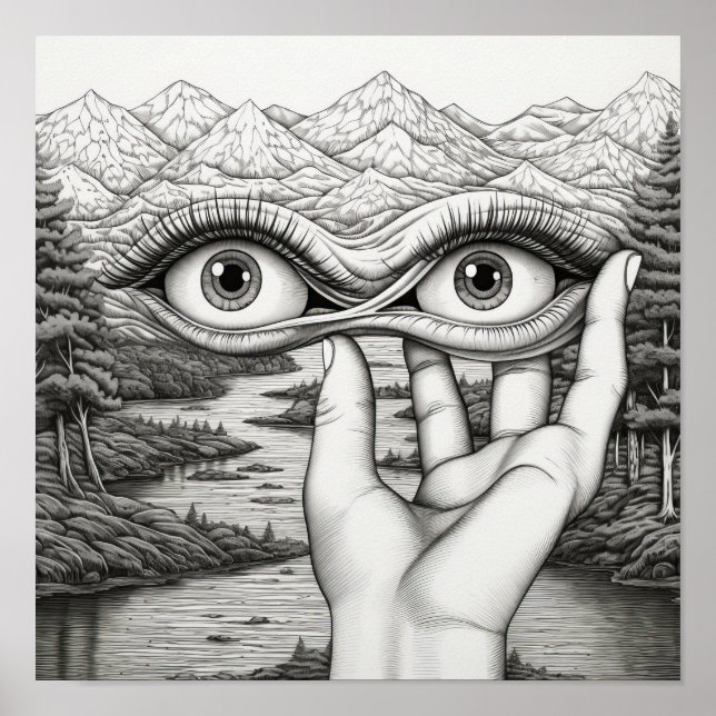 ExtraHandly Eyeballs: Surreal Hands Growing Out of Poster (Front)