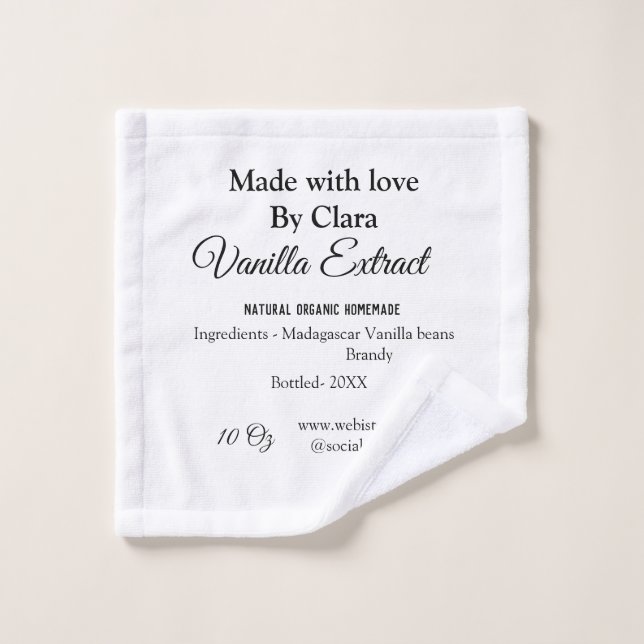 Extrait de vanille fait maison ajouter les ingrédi (Gant de toilette)