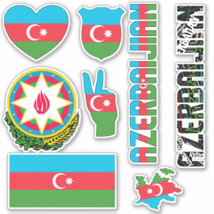 Extraordinaire Azerbaïdjan Forme Sticker Symboles 