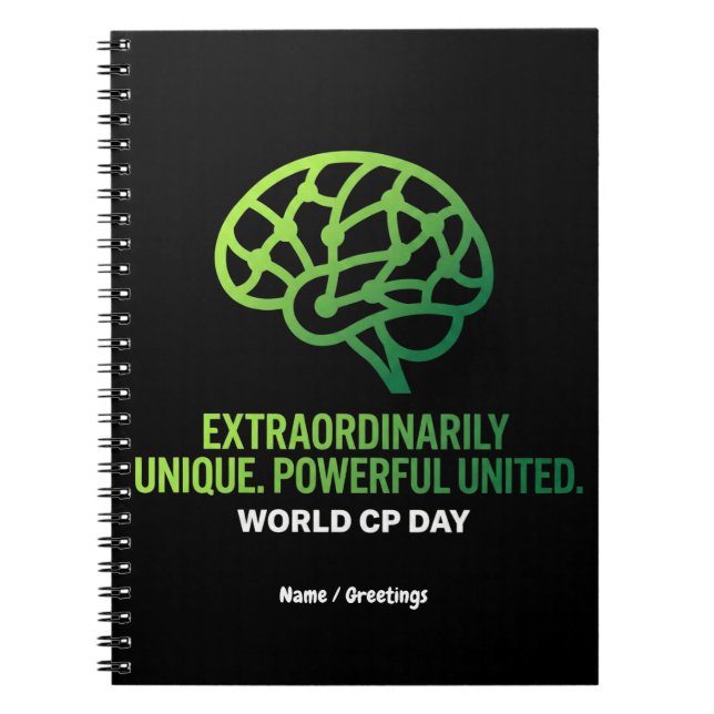 Extraordinarily Unique & United Cerebral Palsy  Notebook (Front)