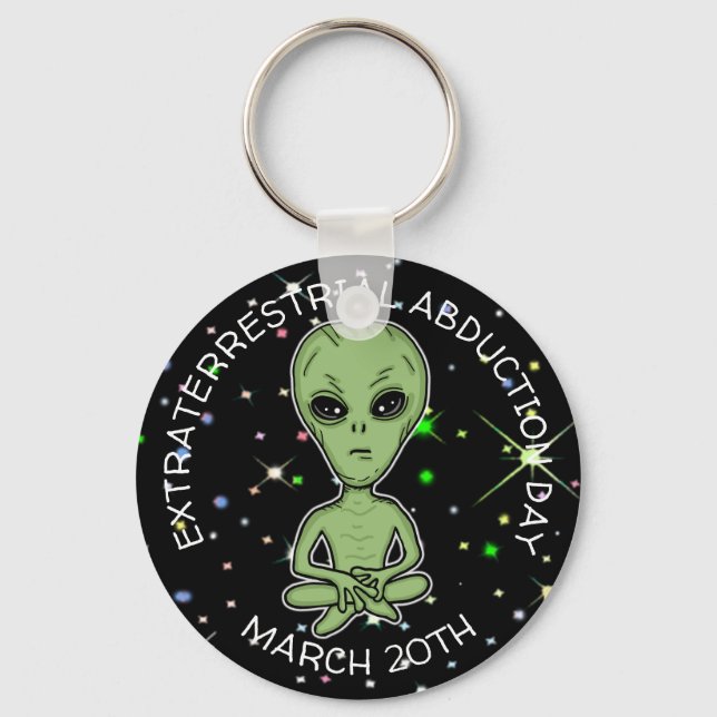 Extraterrestrial Abduction Day is March 20th  Butt Keychain (Front)
