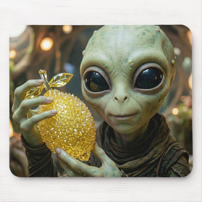 Extraterrestrial Alien and Crystalline Lemon   Mouse Pad (Front)