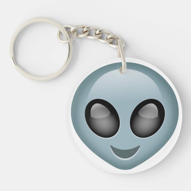Extraterrestrial Alien Emoji Keychain (Front)