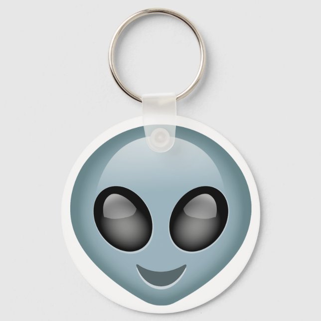 Extraterrestrial Alien Emoji Keychain (Front)