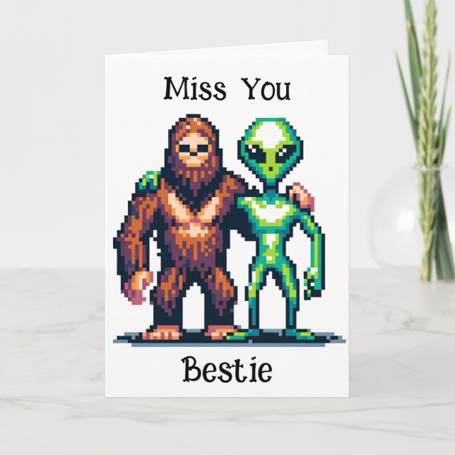 Extraterrestrial Alien with Bigfoot  Card (Front)