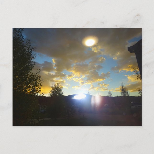 Extraterrestrials beaming down from a UFO Postcard (Front)