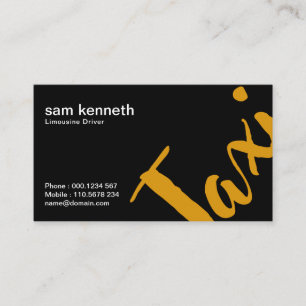 Extravagant Black Simple Bold Professional Taxi Business Card