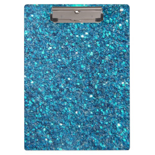 Extravagant Blue Glitter Shine Clipboard