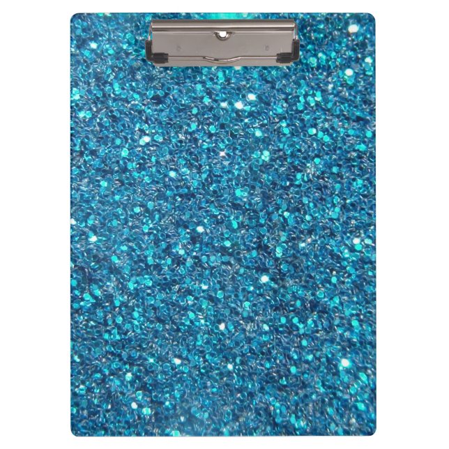 Extravagant Blue Glitter Shine Clipboard (Front)