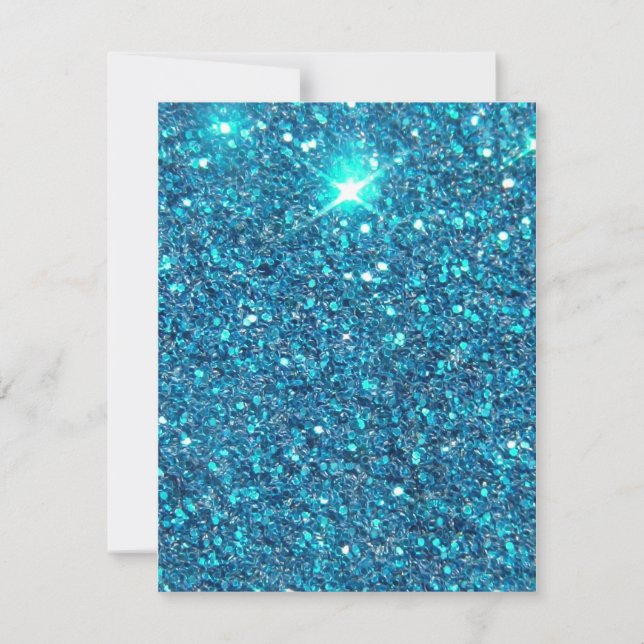 Extravagant Blue Glitter Shine Invitation (Front)