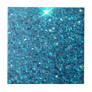 Extravagant Blue Glitter Shine Tile