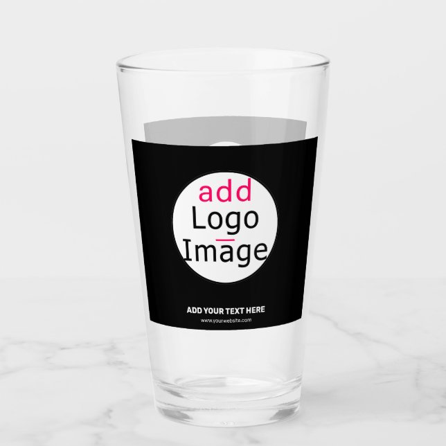 Extravagant Business Chic Customizable Logo Black  Glass (Front)