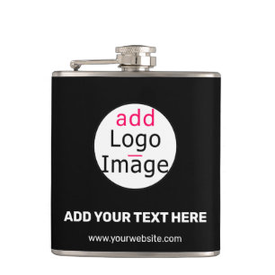 Extravagant Business Chic Customizable Logo Black Hip Flask
