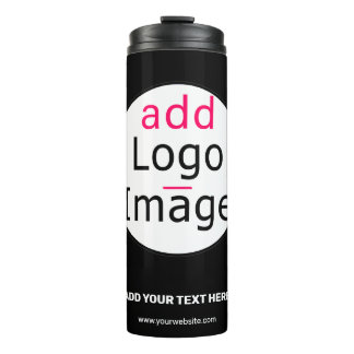 Extravagant Business Chic Customizable Logo Black Thermal Tumbler