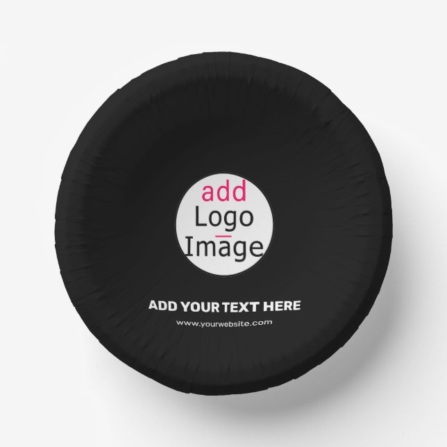 Extravagant Business Custom Brand Black Paper Plate (Front)