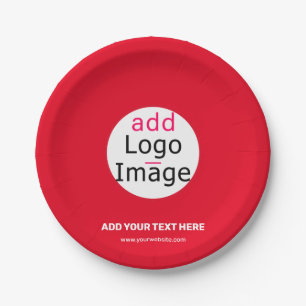 Extravagant Business Custom Brand Red Paper Plate
