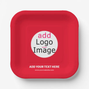 Extravagant Business Custom Brand Red Paper Plate