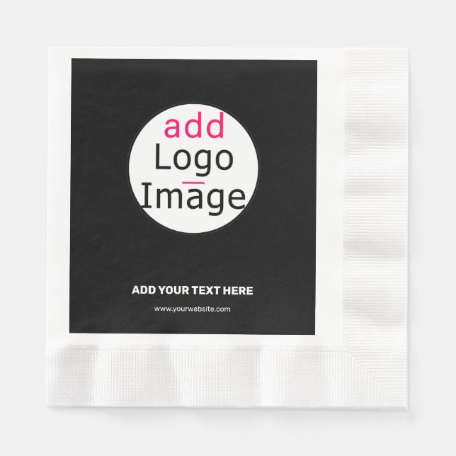 Extravagant Business Custom Logo Black  Napkin (Front)