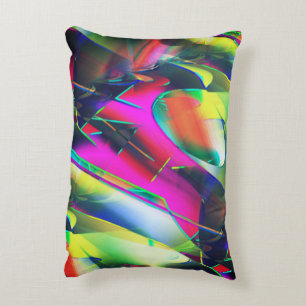 Extravagant colours of abstract and showy shapes accent pillow