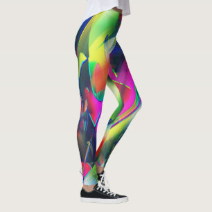 Extravagant colours of abstract and showy shapes   leggings