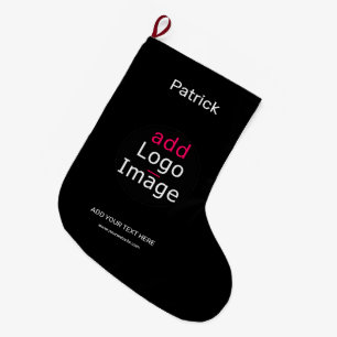 Extravagant Professional Business Custom Black Large Christmas Stocking