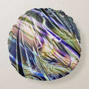 Extravagant traces in mix of rustic and luminosity round pillow