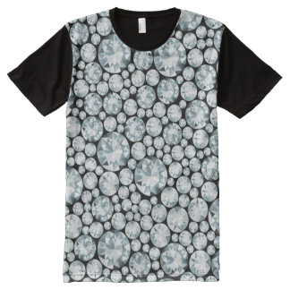 Extravagant white Diamond Pattern All-Over-Print T-Shirt