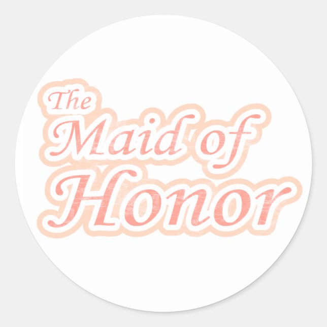 Extravaganza Maid of Honour Classic Round Sticker (Front)