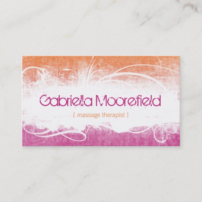 Extreame Grunge Massage Therapy Business Cards (Front)