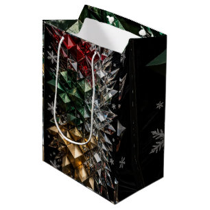 Extreme 3D Mosaic Christmas Tree Abstract Medium Gift Bag