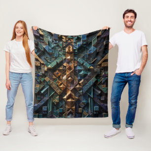 Extreme 3D Vertical Mosaic Fleece Blanket
