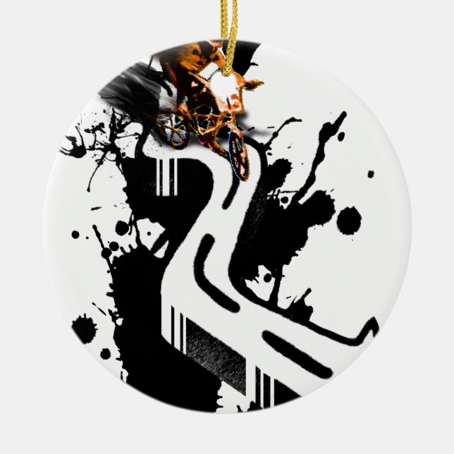 Extreme BMX Rider Ceramic Ornament (Front)