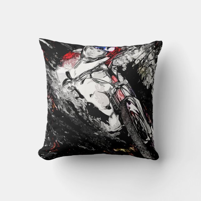 Extreme BMX Rider - Mountain Bike Racer   Throw Pillow (Front)
