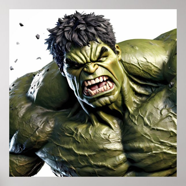 Extreme Close-Up of the Enraged Hulk Poster (Front)
