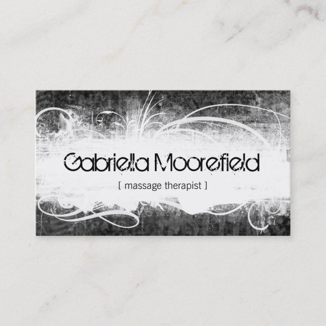 Extreme Grunge Massage Therapy Business Card (Front)