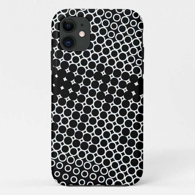 Extreme Half Tone - Black on White iPhone Case (Back)