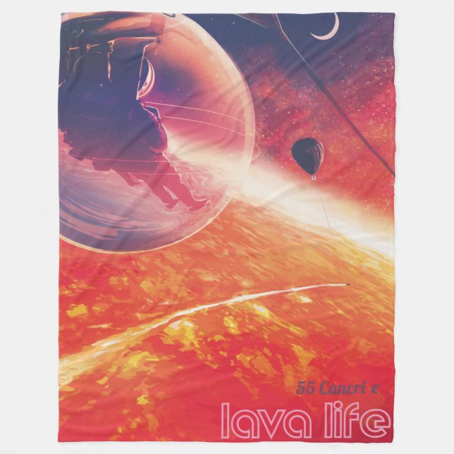 Extreme Hot Air Balloon on Volcanic Hellscape Fleece Blanket (Front)