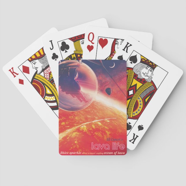 Extreme Hot Air Balloon on Volcanic Hellscape Playing Cards (Back)