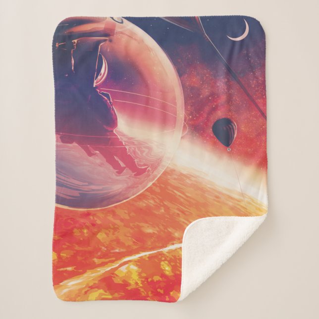 Extreme Hot Air Balloon on Volcanic Hellscape Sherpa Blanket (Front)