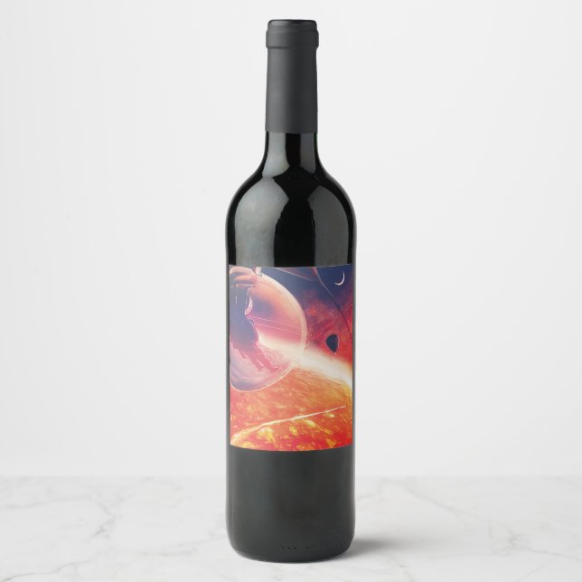 Extreme Hot Air Balloon on Volcanic Hellscape Wine Label (Front)