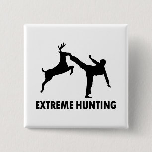 Extreme Hunting Deer Karate Kick 2 Inch Square Button