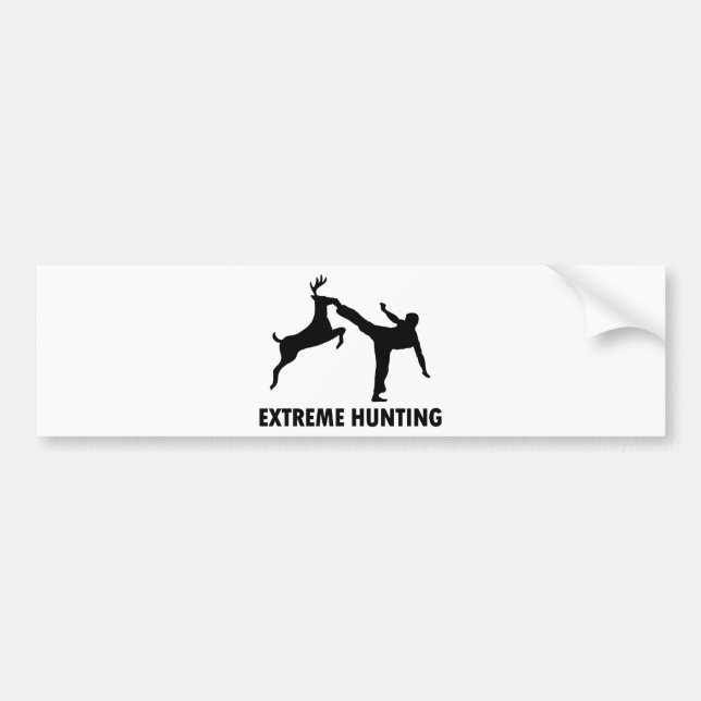 Extreme Hunting Deer Karate Kick Bumper Sticker (Front)