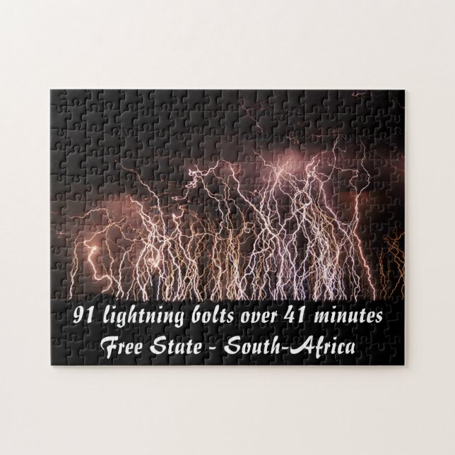 Extreme lightning bolts jigsaw puzzle (Horizontal)