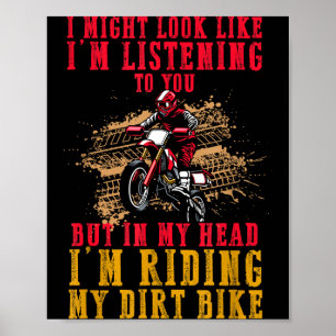 Extreme Motocross Fan Dirt Bike Rider's Dream Funn Poster