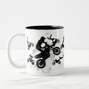 Extreme Motocross Stuntmen Two-Tone Coffee Mug