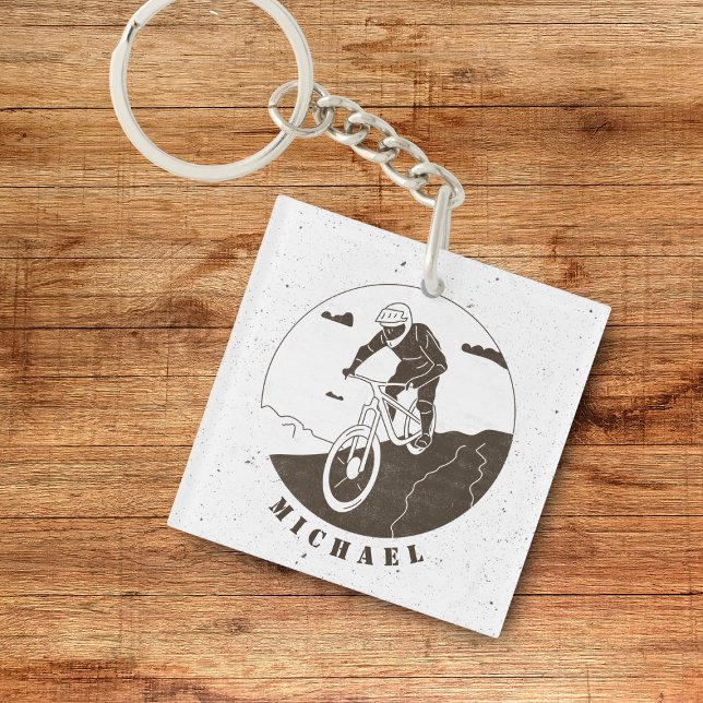 Extreme Mountain Biking Cycling Sport Cyclist Name Keychain (Creator Uploaded)