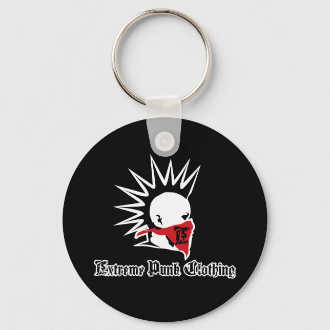 Extreme Punk Logo Button Keychain (Front)