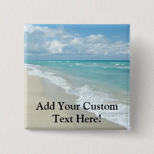 Extreme Relaxation Beach View White Sand 2 Inch Square Button